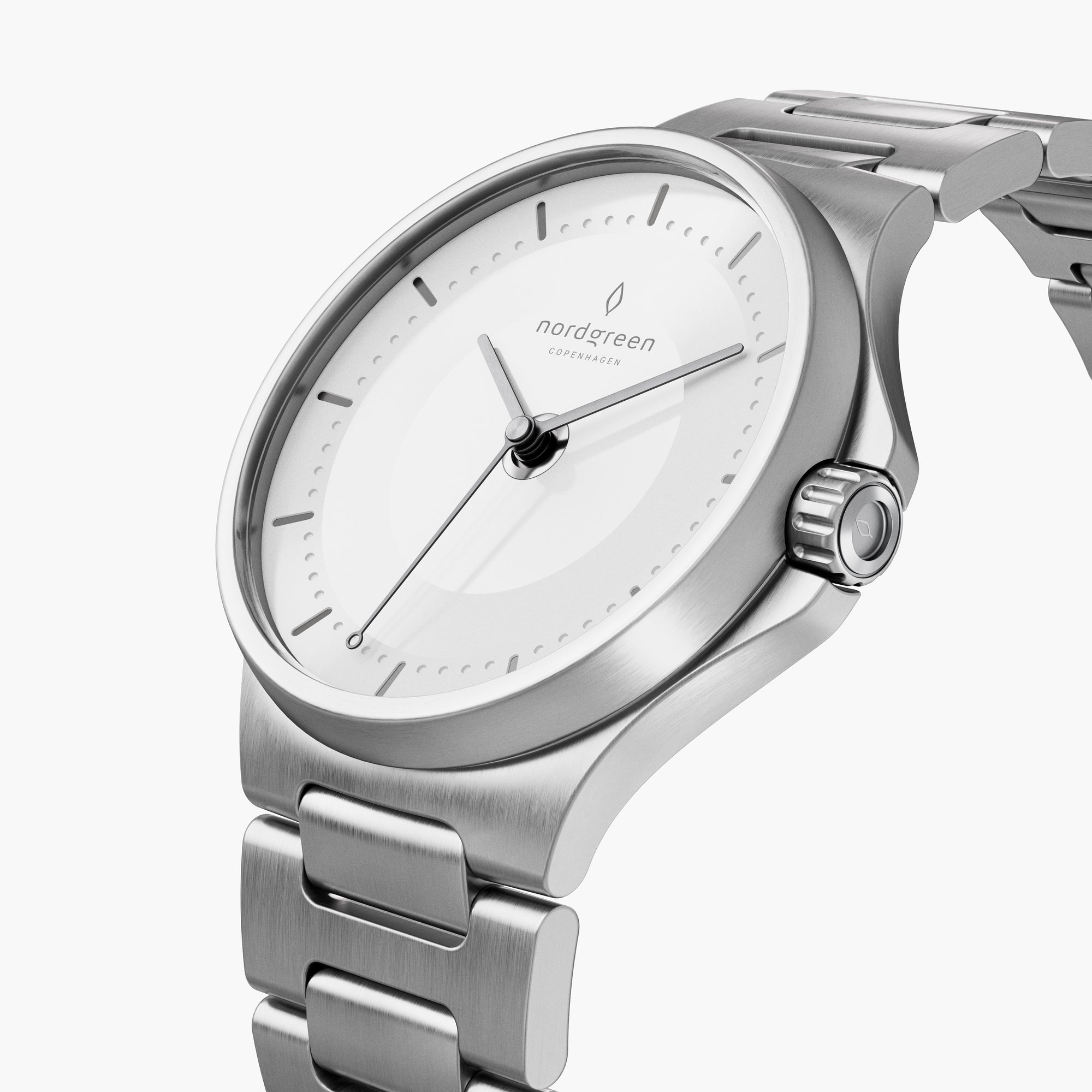 Guardian esfera blanca plateada con correa de reloj H-Link plateada